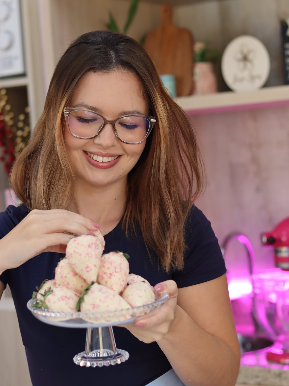 Laíse Lopes, a Pink, com os morangos cravejados zero açúcar
